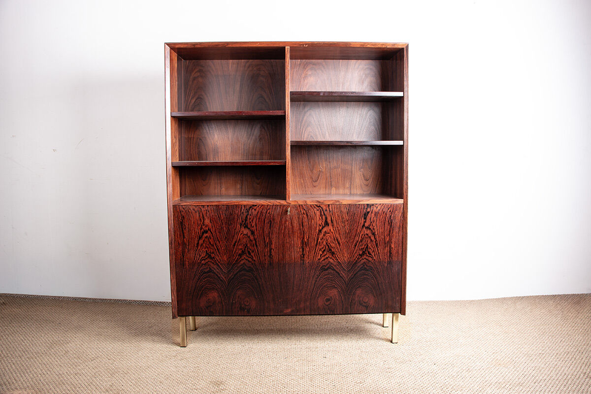 Shelf and bar furniture, Danish, in Rosewood and Brass, Erik Brouer 1960.
