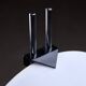 Postmodern Rhombus Shaped Table Lamp with Abstract Blue Stripes on Frosted Murano Glass
