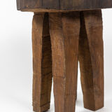 Set of four brutalist style stools, 1970s