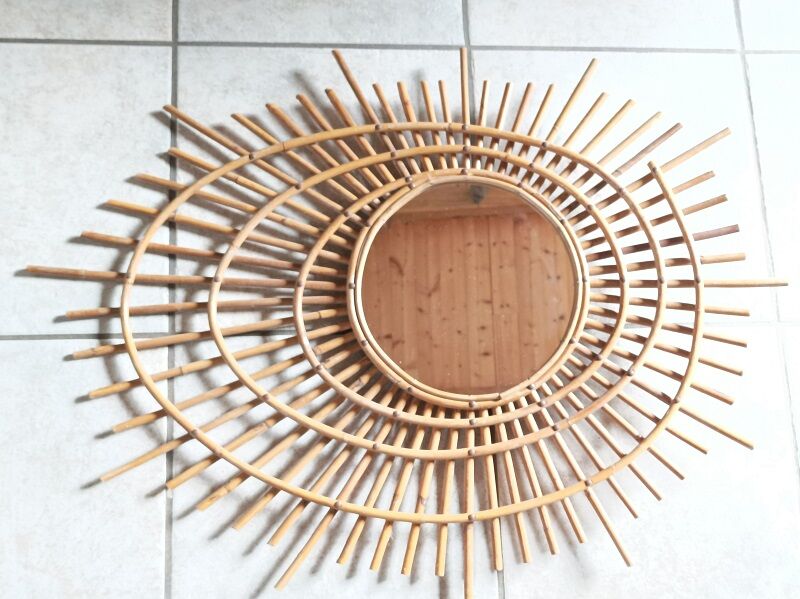 Rattan mirror 80x62cm