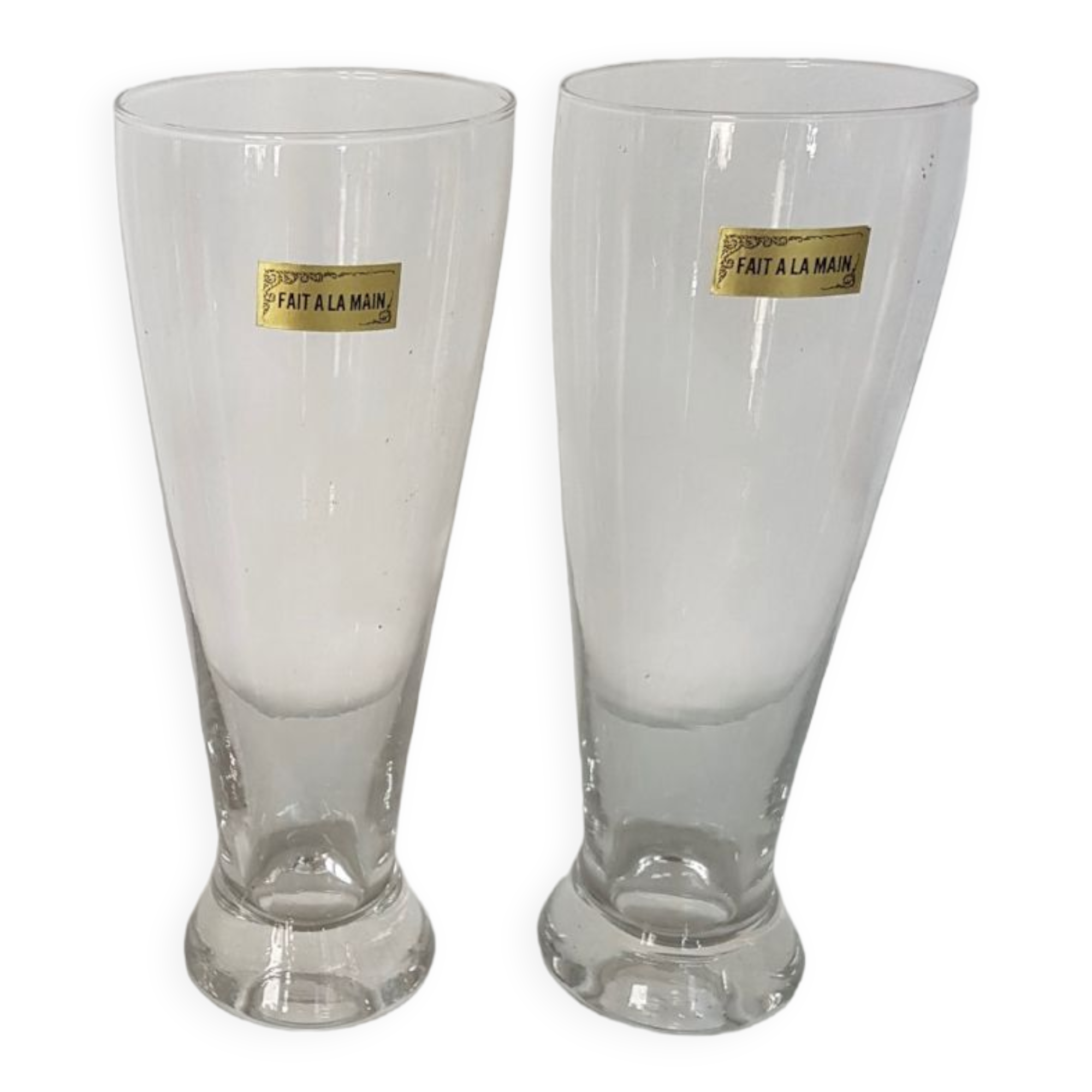 2 bistro beer glasses