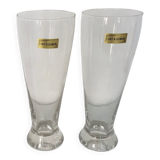 2 bistro beer glasses