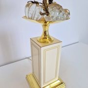Vintage Regency Brass Crystal Fruit Table Lamp from Le Dauphin, 1970s