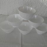 6 white bowls with arcopal twists france