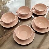 Set of 5 English handle bowls