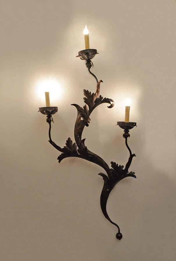 Apply wall floral vintage iron Italy, 1940