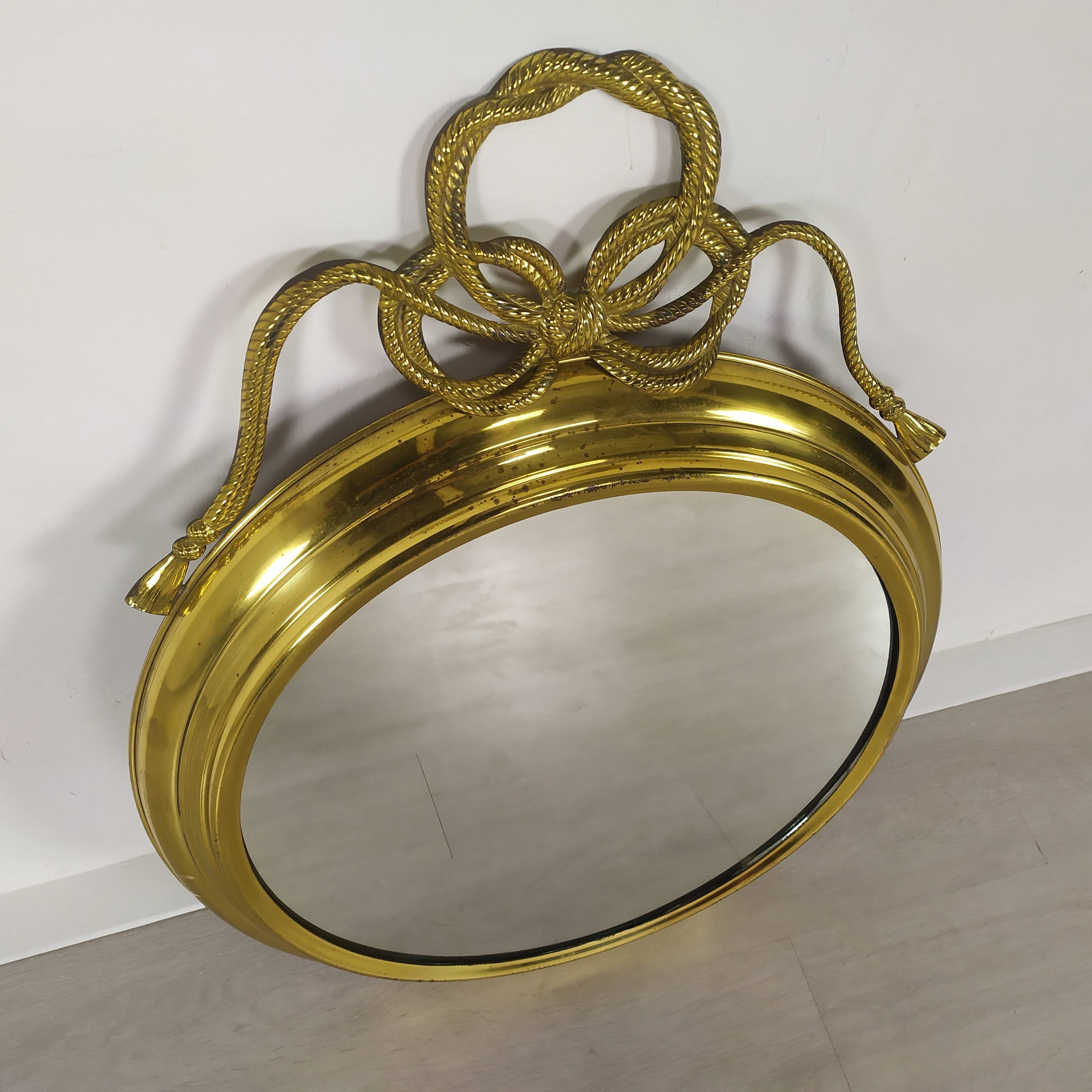 Golden brass mirror