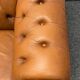 Vintage chesterfield brown leather club chair