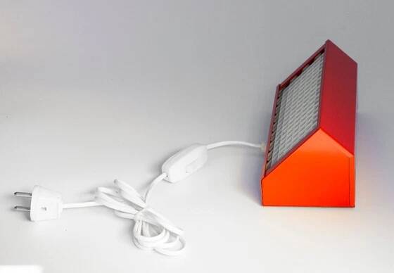 Orange Elidus bedside lamp in metal, designed by Hans-Agne Jakobsson in the 1970s.