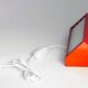 Orange Elidus bedside lamp in metal, designed by Hans-Agne Jakobsson in the 1970s.
