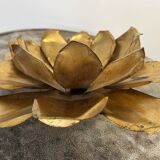 70s gold lotus wall light