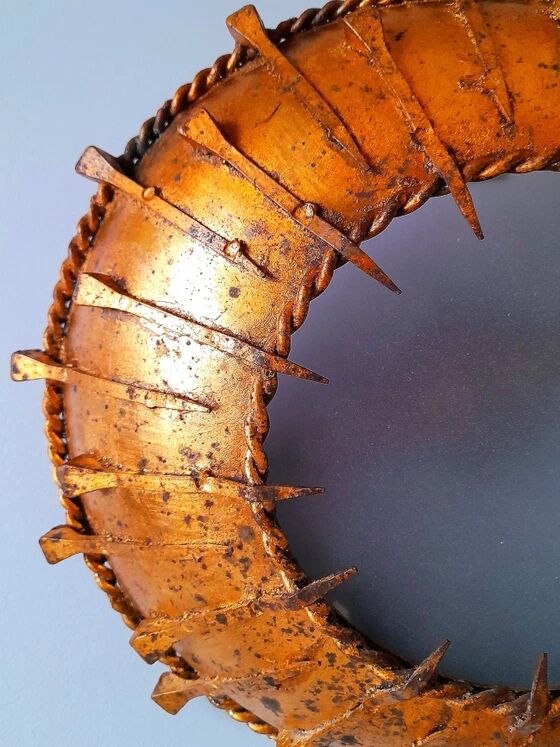 Brutalist sunburst wall light 1960