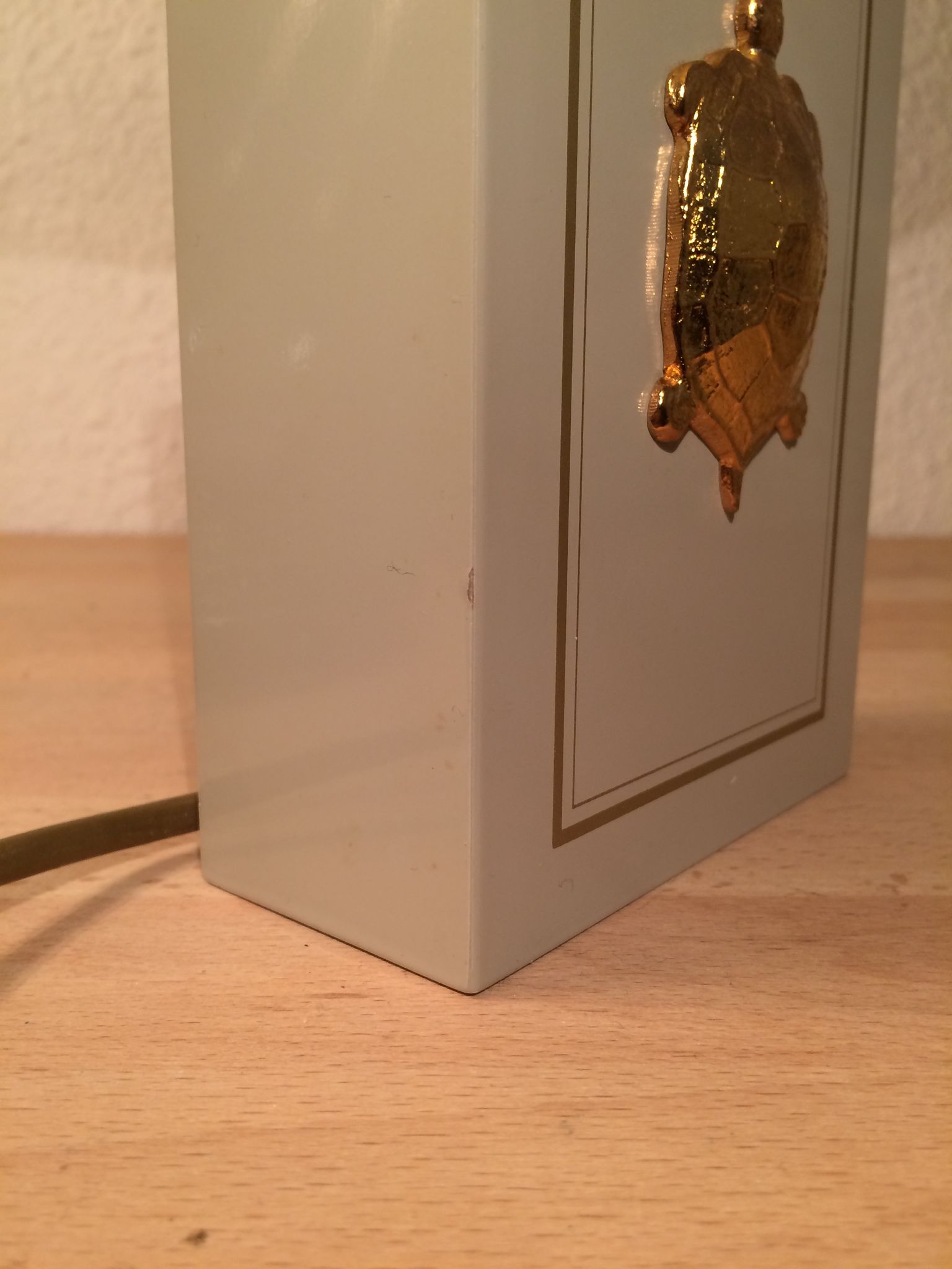 Lamp Turtle golden brass lacquered 70s