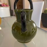 Pitcher in Provence khaki varnished clay signature Camares
