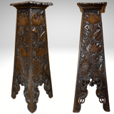 Arts and crafts hand carved pedestal, England ca 1880