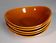 Set of 5 oval orange-yellow ceramic bowls from Faïencerie S
