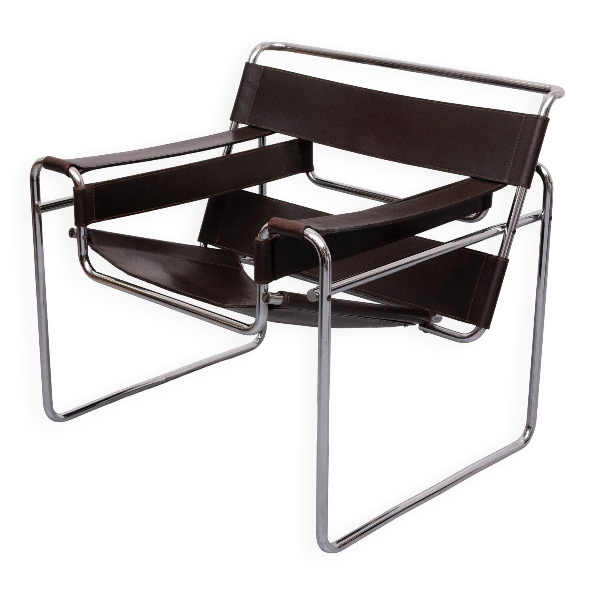 Wassily Dark Brown B3 Armchair Chair by Marcel Breuer for Gavina 1960s