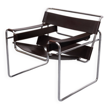 Fauteuil Wassily Marron Foncé B3 par Marcel Breuer pour Gavina années 1960