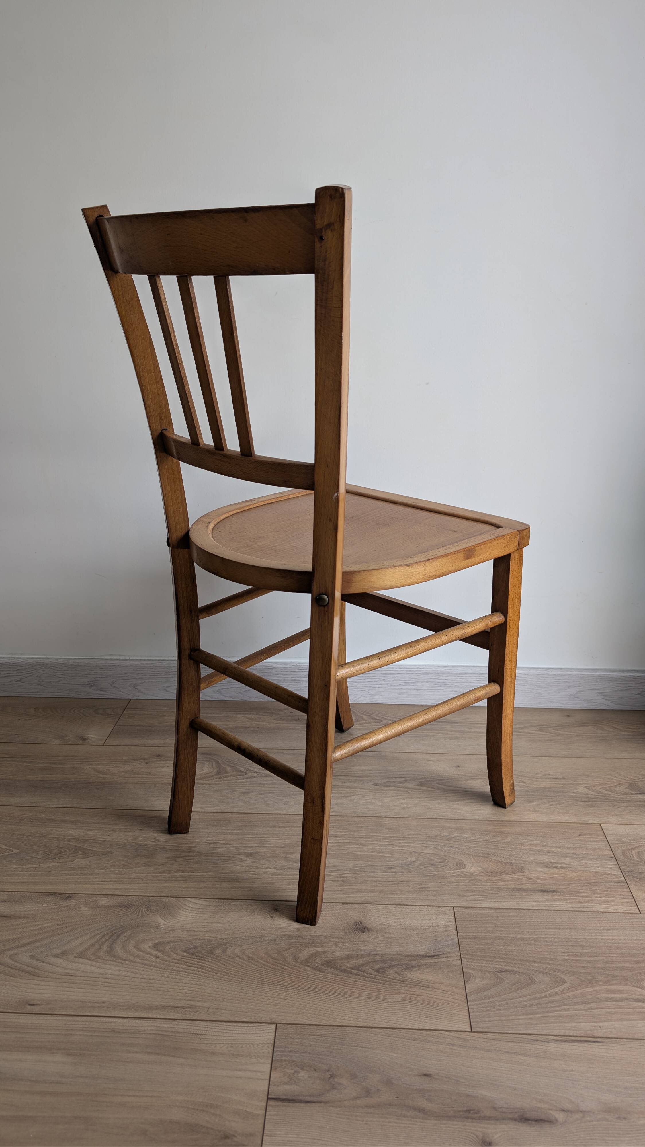 Vintage 1950s Bistro Chair in Beech