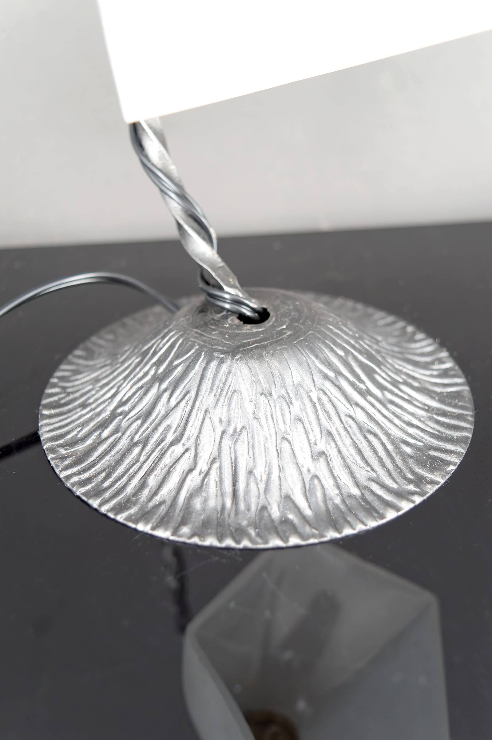 Art Deco Wrought Iron Lamp, France, c. 1930