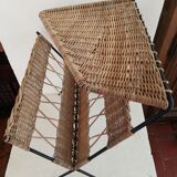 1950s Rattan Magazine Rack