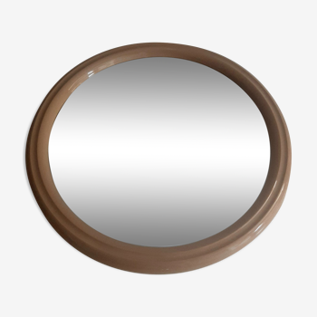 Round mirror 38cm beige 60s 70s