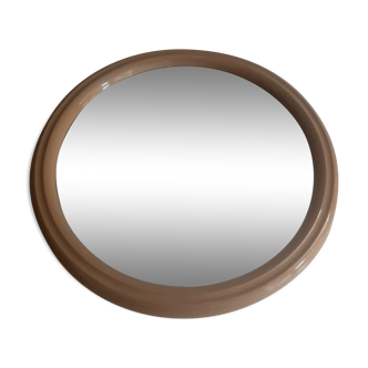 Round mirror 38cm beige 60s 70s