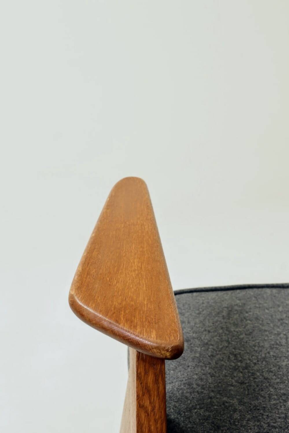 Vintage Lounge Chair Fully Refurbished, Graphite Wool Upholstery