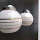 Pair of opaline pendant lights
