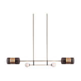 Bert Frank Lizak pendant - Brass & smoked glass