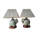 Duo de lampes éléphant en ceramique