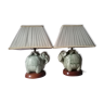 Duo of elephant lamps in cermal