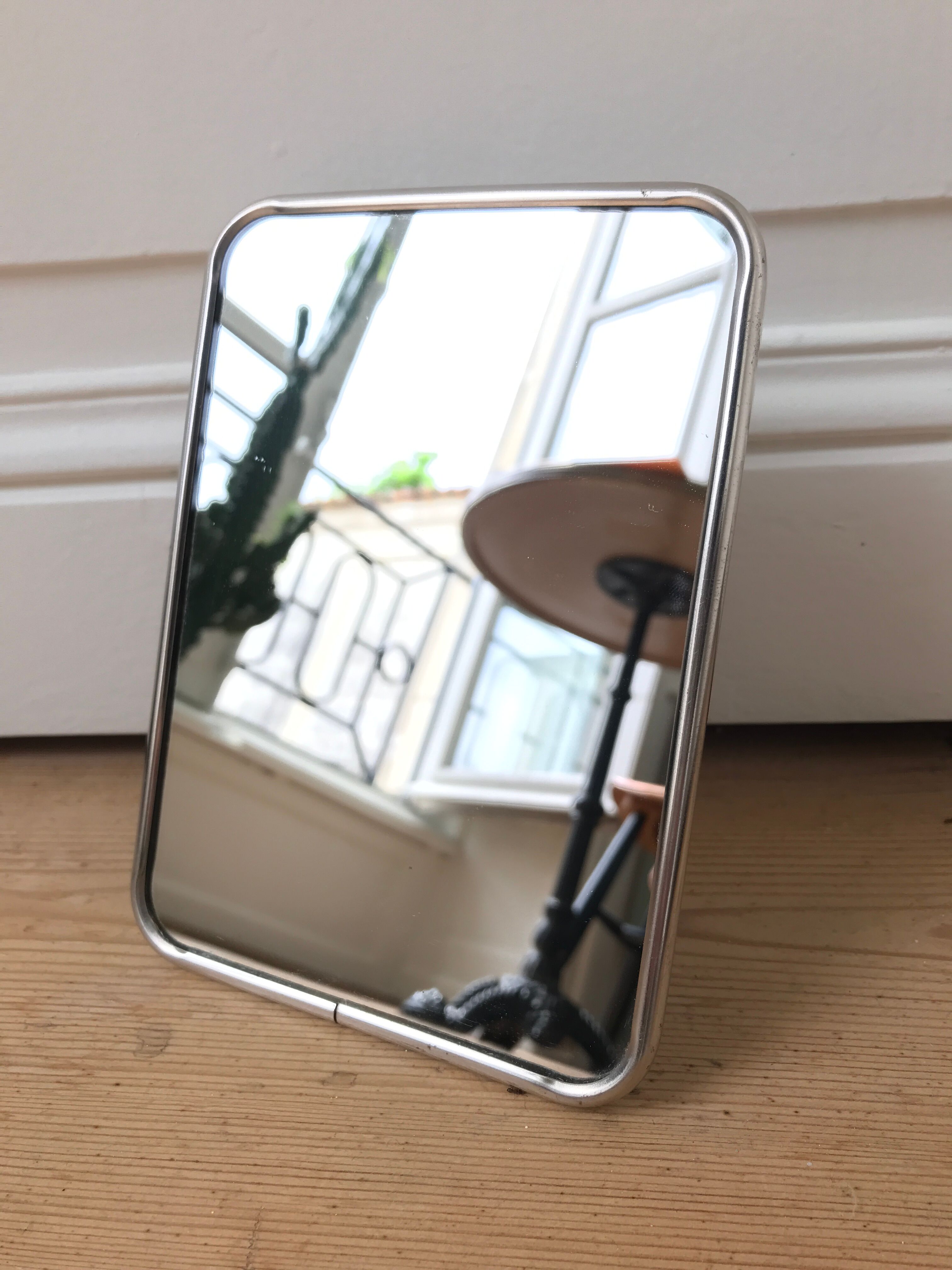 Miroir de barbier à poser ou à accrocher années 50-60 13x18cm
