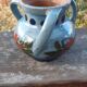 Vase with 3 handles in glazed terracotta Alsace early 20th century