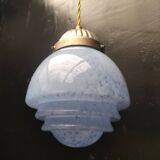 Speckled blue opaline pendant light