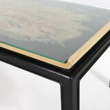Rare painted coffee table by De Coene Frères, Belgium 1950s