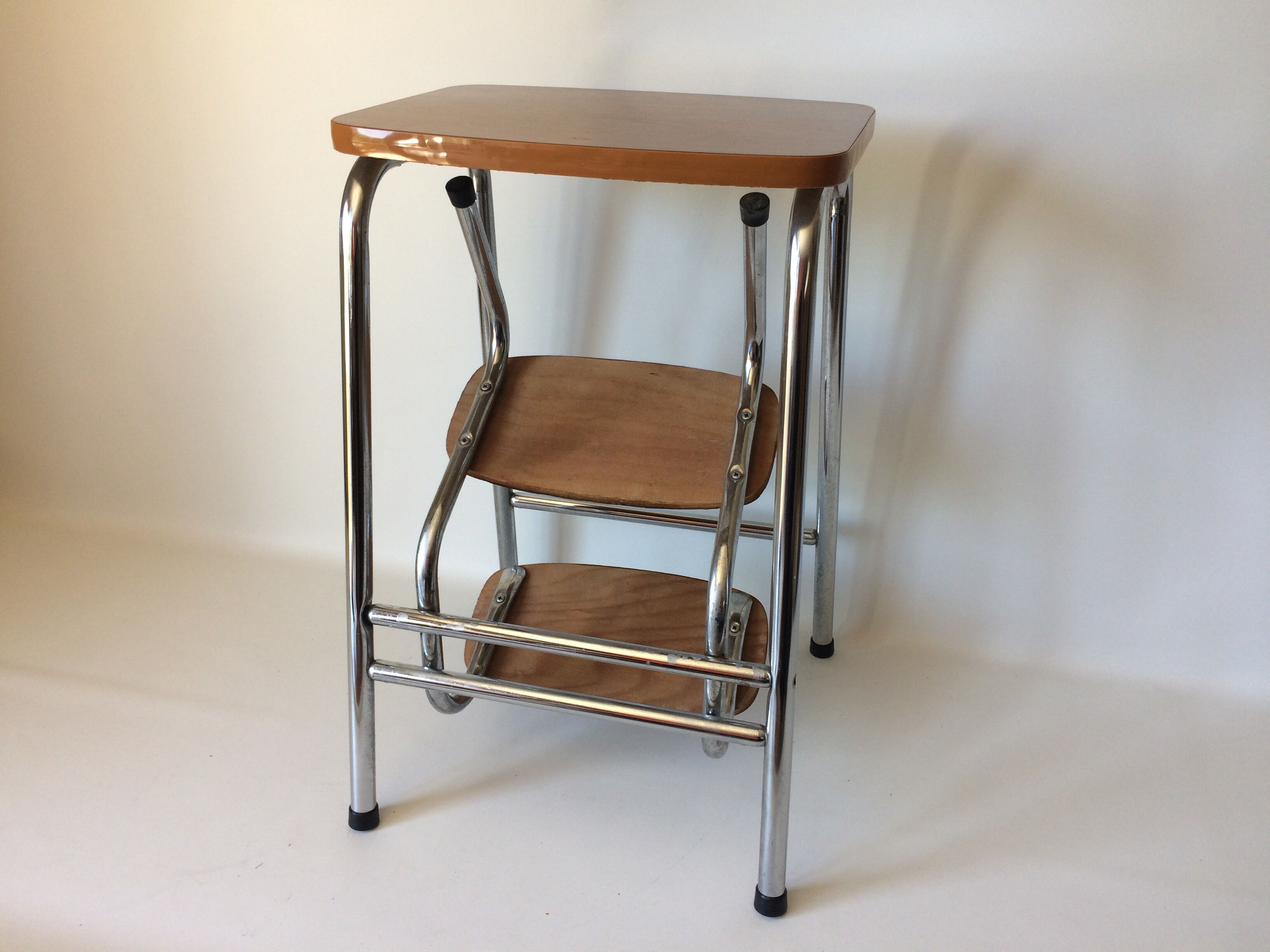 Vintage chrome foot ladder and formica coating
