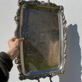 Silver metal rectangular butler tray