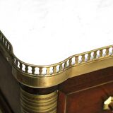 Louis XVI Officer's Chest of Drawers, 19th (19th) Century, Mahogany & Marble