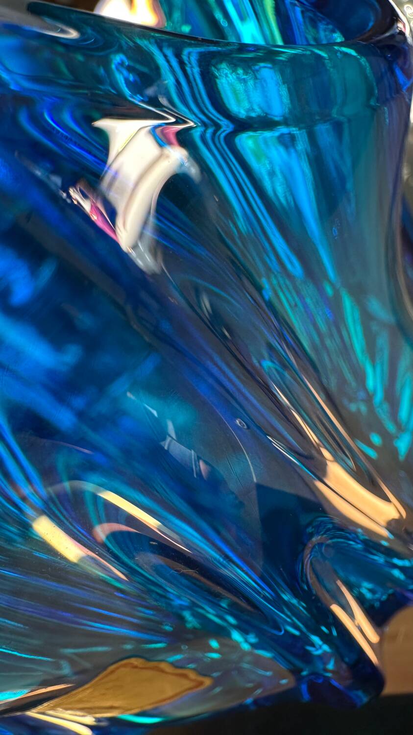 Vintage Cobalt Blue Glass Vase by Jacques – Edelweiss Label, 1970s