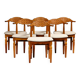 Henning Kjærnulf dining chairs set in Oak and Off White Bouclé, Denmark, 1960s