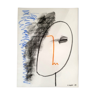 Pastel sur papier - signée en bas à droite - datée 1989 Marcel Neveu (1935-1993)