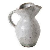 Grand pichet en grès vernissé, Gris clair, 1970