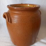 Old glazed terracotta pot