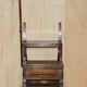 Victorian library chair, convertible, hardwood, leather, brass, circa 1880.