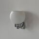 Pair of vintage wall lights, chrome and opaline glass, France, 1970