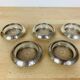 5 silver metal coasters Frank Whiting & Co