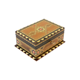 Jewelry box red velvet oriental 17cm
