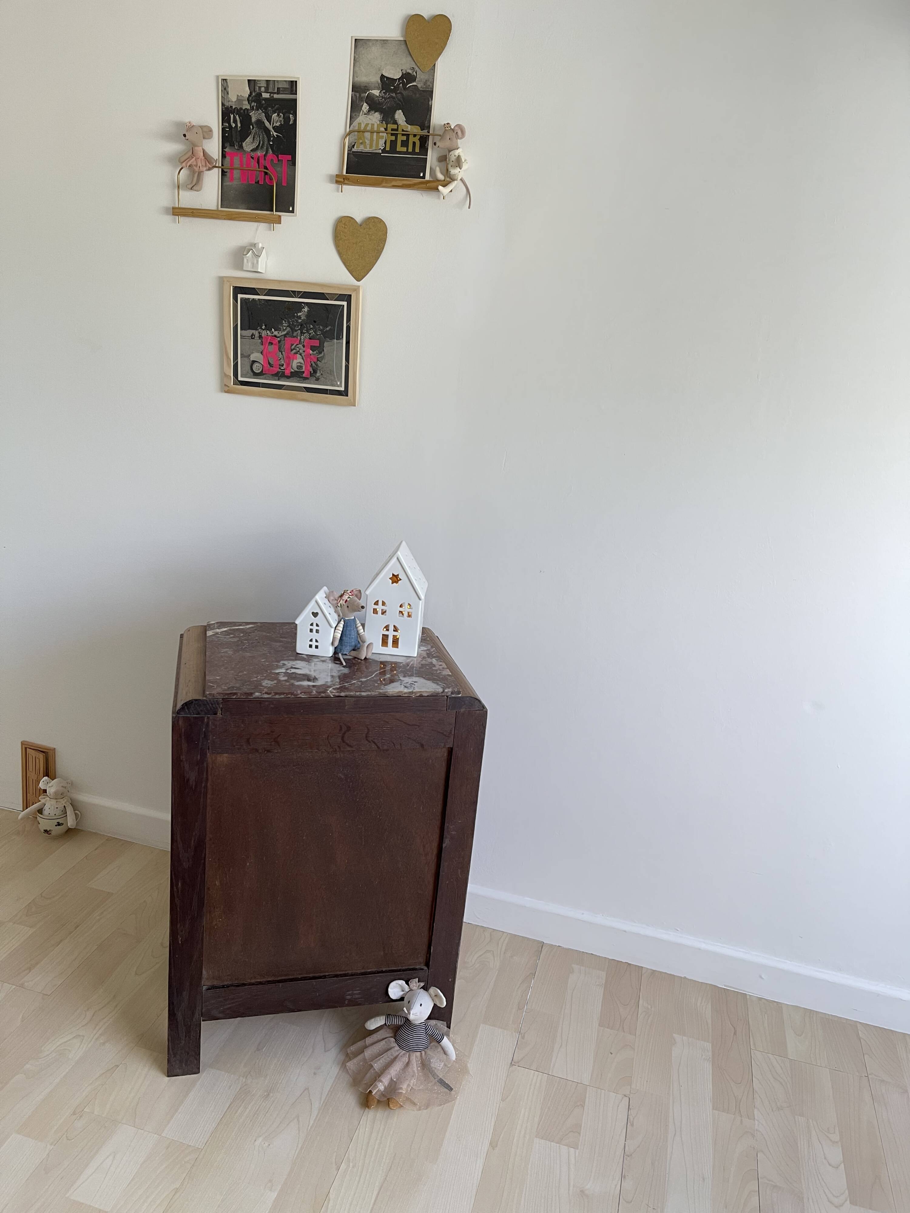 black Art Deco bedside table