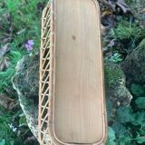 Antique rattan wall shelf